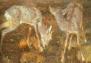 Franz Marc Deer at Dusk oil on canvas